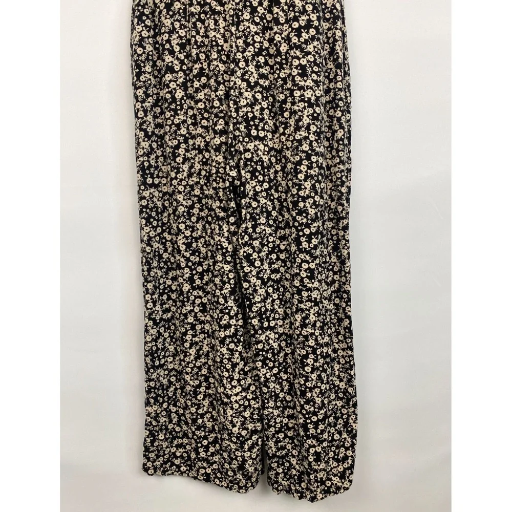 Free People Floral Jumpsuit 2 Black‎ Whimsigoth Ditsy Wide Leg Fairy Grunge